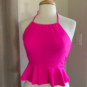Hot Pink Halter Swim Top
